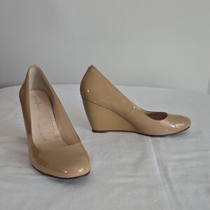 Cole Haan Glossy Tan Wedge Shoes